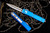 Microtech Ultratech OTF Automatic Knife Blue 3.4\" Double Edge Satin Serrated 122-6BL