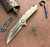 Marfione Custom Warhound Folder Stonewash Titanium Blue Accents  Stonewash M390