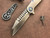 Marfione Custom Warhound Folder Stonewash Titanium Blue Accents  Stonewash M390
