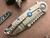 Marfione Custom Warhound Folder Stonewash Titanium Blue Accents  Stonewash M390