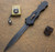 Burn Knives Custom Vengeance D/A OTF Black MokuTi Button Damascus DE Hollow Grind
