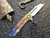 Marfione Custom Warhound Folder Blue Fade Eggshell Titanium Blue Hardware M390 Mirror Polish