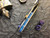 Marfione Custom Warhound Folder Blue Fade Eggshell Titanium Blue Hardware M390 Mirror Polish