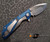 MICROTECH DOC FLIPPER M/A BLUE ALUMINUM 3.75" SATIN PLAIN 153-4BL