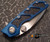 MICROTECH DOC FLIPPER M/A BLUE ALUMINUM 3.75" SATIN PLAIN 153-4BL