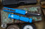 Microtech Ultratech OTF Automatic Blue 3.4\" Tanto Black Serrated 123-2BL