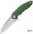 BROUS BLADES BIONIC GREEN FLIPPER KNIFE STONEWASH PLAIN BLADE