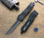 Microtech Combat Troodon Carbon Fiber Blue Ringed Hellhound Tanto Damascus 219-16BLTI