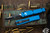  Microtech Ultratech OTF Automatic Knife Blue 3.4\" Drop Point Black 121-1BL