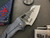 Borka Blades/Mike Bond Ti2 Design "Shylock" Blue Techno Polished Contour Titanium CPM-154 Satin Rock Grind
