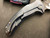 Borka Blades/Mike Bond Ti2 Design "Shylock" Blue Techno Polished Contour Titanium CPM-154 Satin Rock Grind