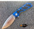 MICROTECH DOC FLIPPER BLUE ALUMINUM M/A 3.75" STONEWASH PLAIN 153-10BL