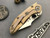 Borka Blades Custom Mini Stitch Orange Peel Titanium Anodized M390 Hand Satin Rock Grind