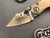 Borka Blades Custom Mini Stitch Orange Peel Titanium Anodized M390 Hand Satin Rock Grind