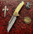 Marfione Custom Warhound Folder Bronze Satin Titanium Nichols XHP Damascus