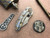 Borka Blades Mini Stitch Flame Anodized/Orange Peel Titanium Acid M390 Compound Grind