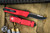 Microtech Combat Troodon OTF Automatic Knife Red 3.8\" Drop Point Serrated Black 143-2RD
