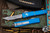 Microtech Ultratech OTF Automatic Knife Blue 3.4\" Tanto Stonewash Serrated 123-11BL