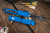 Microtech Ultratech OTF Automatic Knife Blue 3.4" Dagger Black Serrated 122-3BL