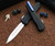 Microtech Marfione Cypher Black Alloy Blue Accents Hand Satin M390