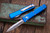 Microtech Ultratech OTF Automatic Knife Blue 3.4\" Dagger Serrated Stonewash 122-11BL