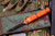 Microtech Ultratech Orange OTF Knife 3.4\" Dagger Black Serrated 122-3OR