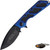 MICROTECH DOC FLIPPER M/A BLUE ALUMINUM 3.75" BLACK PLAIN 153-1BL