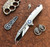 Marfione Custom Warhound Folder Hand Rubbed Titanium Blue Accents Mirror Polish M390