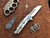 Marfione Custom Warhound Folder Hand Rubbed Titanium Blue Accents Mirror Polish M390