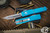 Microtech Ultratech OTF Automatic Knife Turquoise 3.4\" Tanto Stonewash Serrated  123-12TQ
