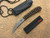 Bastinelli Creations Feather Neck Knife Gold Menuki Coyote Cord Wrap D2 Steel
