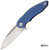BROUS BLADES BIONIC BLUE FLIPPER KNIFE SATIN PLAIN BLADE