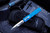 Microtech Custom/Marfione Dirac Blue D/E Dagger Mirror Polish