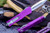 Microtech Troodon OTF Automatic Knife Violet D/E 3" Dagger Satin 138-4VI