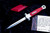 Burn Knives Hammerhead OTF Red Dragonskin Inlay (5" Dagger Polished)