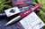 Burn Knives Stingray Red OTF D/A 4" Dagger Hollow Ground Polished