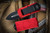 Microtech Exocet OTF Knife/Money Clip Cali Legal Red 1.9\" Dagger Black 157-1RD