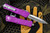 Microtech Combat Troodon OTF Automatic Violet 3.8" Dagger Serrated Stonewash 142-12VI