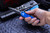 Microtech Troodon OTF Automatic Knife Blue D/E (3" Dagger Full Serrated) 138-3BL