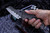 Borka Blades/Bond Knives "Shylock" Thorns Etch Titanium 3.75" Satin Borka Pattern
