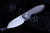 Alliance Designs "Slim Pickins" Dark Stonewash Flipper Button Lock Knife, Satin M390