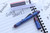 Ti2 Design Techliner Super Shorty Pen 4" Blue "Hawaiian" Etch Twisted Ends Magnetic Cap