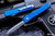 Microtech UTX-70 OTF Automatic Blue D/E 2.4" 204P Dagger Stonewash Serrated 147-11BL
