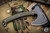 RMJ Tactical WeeZerker Tomahawk Dirty Olive G10 Bronze Accents 5" Tungsten Cerakote