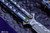 ExtremAddiction B2 Balisong Black Timascus  Speed Holes 4.8" Tanto Nichols XHP Damascus