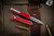 Microtech UTX-70 Red Distressed OTF Automatic Knife D/E 2.4" Dagger Stonewash 147-10-DRD
