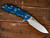 Rick Hinderer Knives XM-18 3.5? Skinny Slicer-Stonewash Blue-Black G10 RHK-83