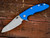 Rick Hinderer Knives XM-18 3.5? Skinny Sheepsfoot-Working Finish-Battle Blue-Blue G10 RHK-143