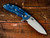Rick Hinderer Knives XM-18 3.5? Spearpoint-Working Finish Blade-Battle Blue Lockside-Blue/Black G10 RHK-157