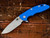 Rick Hinderer Knives XM-18 3.5? Spanto-Working Finish Blade-Battle Blue Lockside-Blue G10 RHK-158